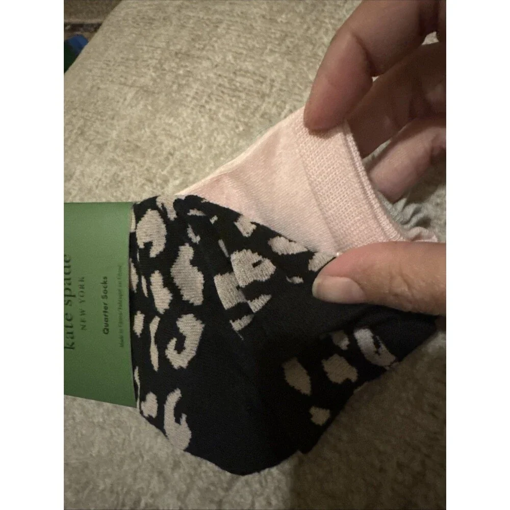 NWT Kate Spade Women Quarter Sock - Pink, Gray, Cheetah - 3Pairs FAST SHIP!! 💨